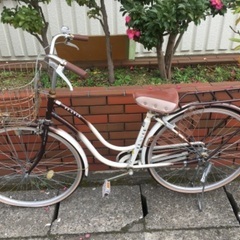 (chariyoshy 出品)26インチ　自転車　茶/白
