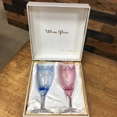 【未使用】ペアワイングラス　日本ガラス工芸協会　倉本陽子　