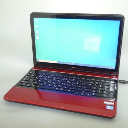新品爆速SSD レッド 赤 中古美品 ノートパソコン 15.6型 NEC PC-LS550LS1YR 第3世代 Core i5 8GB Blu-ray 無線 カメラ Win10 Office