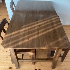 【急募！12月17日まで、値段交渉あり】unico ダイニングテーブル　チェア　ベンチ