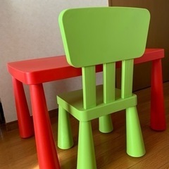IKEA MAMMUT キッズテーブル&チェア(中古)