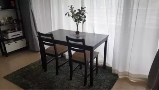 【価格相談下さい】IKEAダイニングテーブル + 椅子2脚セット