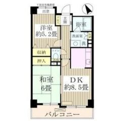 北松戸駅徒歩1分　上本郷　2DK　6階3　ｵｰﾄﾛｯｸRCﾏﾝｼ...