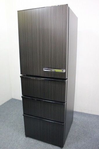 展示未使用品 アクア 4ドア冷凍冷蔵庫 368L 自動製氷 AQR-V37KL(K)ウッドブラック 2021年製 AQUA  家具 店頭引取歓迎 R4735)