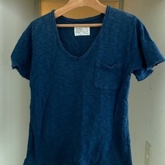 【AZULbymoussy】VネックTシャツSサイズ(blue)