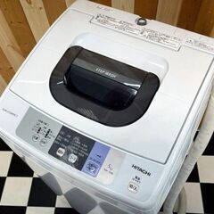 全自動洗濯機　HITACHI NW-50B 2018年製　5.0kg　ピュアホワイト　単身様向け　2ステップウォッシュ　住まい　洗濯 - 岐阜市