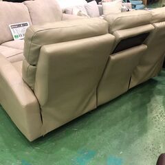 【愛品館八千代店】3人掛本革リクライニングソファ