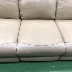 【愛品館八千代店】3人掛本革リクライニングソファ