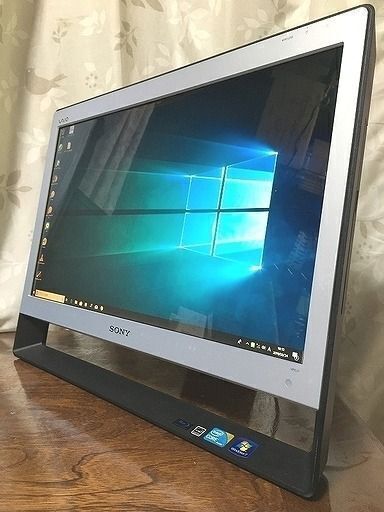 【売約済】【爆速カスタム！】i5 新品SSD 外付HDD  Win10 3波TVx2 一体型VAIO改 ★ 保証付安心整備済み ＆ 大画面21.5型WフルHD ＆ 美品 ★ 3波TVx2 (地デジBSCS) ★ 高速CPU i5(ターボブースト搭載) ★ ブルーレイ Wifi MSOffice＆Adobe 管VPCJ11011W