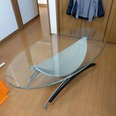 あげます！　ガラス　ローテーブル　楕円形