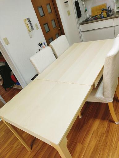IKEA★伸縮ダイニングテーブル+椅子４脚