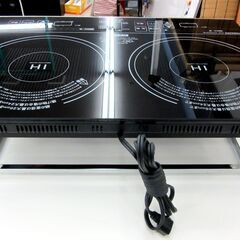 YAMAZEN 2口IH調理器 IHW-S1460G 2018年 ブラック 専用台付き IHヒーター