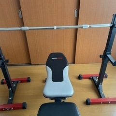 インクラインベンチ　収納型ラック　シャフト10kg プレート各種