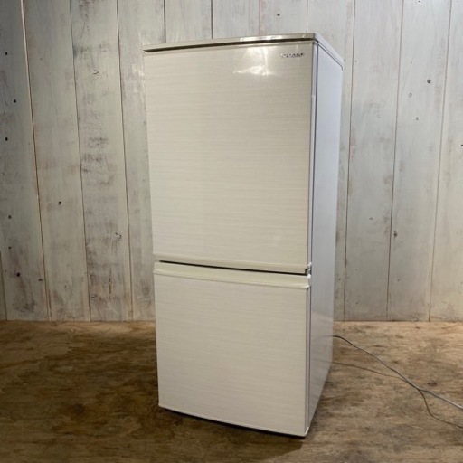 12/26 終 SHARP ノンフロン 冷凍 冷蔵庫 SJ-D14E-W 2019年製 2ドア 