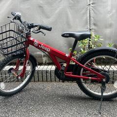 子供用自転車 人気の赤のjeep 18インチ 補助輪付