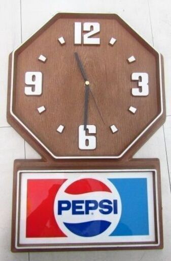 PEPSI ペプシレトロ壁掛け電飾付き時計、販売中！【NB1137】
