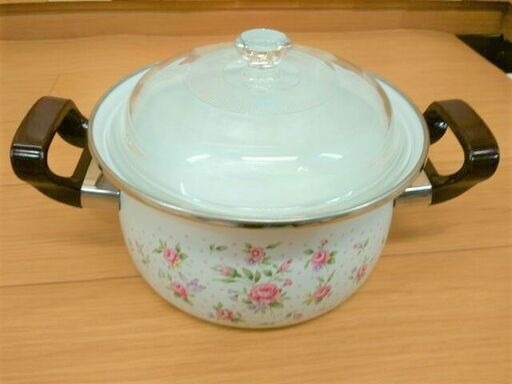 昭和レトロ可愛い花柄キョクヨー旭金属ホーロー鍋両手鍋cm3 0l Pickers 名鉄岐阜の調理器具 鍋 グリル の中古あげます 譲ります ジモティーで不用品の処分
