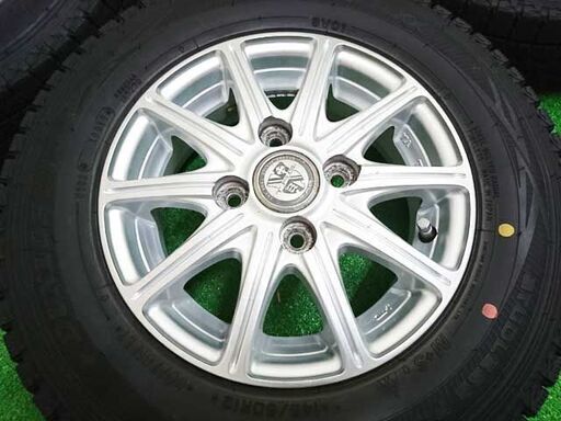 ガリ無し ダンロップ 冬タイヤ 145/80R12 LT(6PR) エヴリィ/ハイゼット/サンバー他/軽バン用 社外アルミ付き！⑱ ガリ無し ダンロップ 冬タイヤ 145/80R12 LT(6PR) エヴリィ/ハイゼット