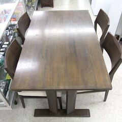 4人ダイニングセット 大塚家具 幅140cm×奥行85cm カンナ 椅子4脚  天然木 タモ 食卓テーブル ☆ 札幌市北区屯田 4人ダイニングセット 大塚家具製造 幅135cm×奥行85cm 椅子4脚 カバー