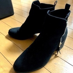 美品 H&M レディース ショートブーツ 黒 JPN 25.0 ...
