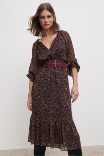 Zara ザラベルト付きプリント柄ワンピース コロ プロフ必読 飯塚のワンピースの中古 古着あげます 譲ります ジモティーで不用品の処分