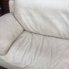 ✨🔔期間限定・特別価格🔔✨ 【高級品】enzo dambrosio（エンツォダンブロシオ） ２人掛けレザーソファ ホワイト イタリア製 中古家具