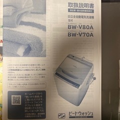 洗濯機【日立（ビートウォッシュ）】2月受け渡し希望
