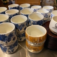 昭和レトロ湯呑み茶碗と茶托