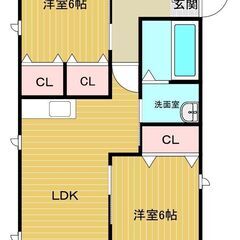 上下１戸ずつの２LDKアパート！(インターネット無料)軽量鉄骨造...