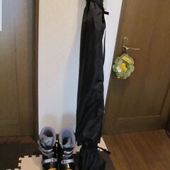 KAZAMA スキーセット、ストック、ビンディング、スキー靴、袋付き