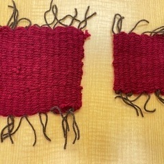 ハンドメイド　編み物　暖かなレッドセット