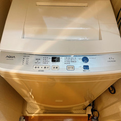 美品AQUA2016年製 4.5L洗濯機 一人暮らし