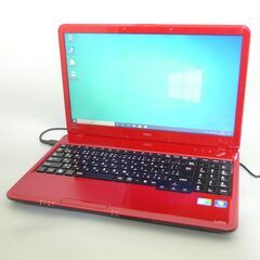 即使用可 中古良品 レッド 赤 ノートパソコン 15.6型 NEC PC-LS550CS6R 
