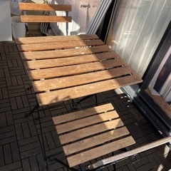 IKEA 室外用テーブルとチェア3点セット