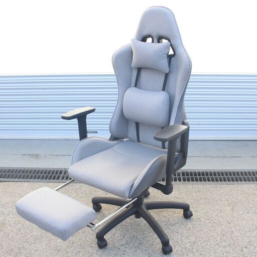 T195) NEOLEAD ファブリック ゲーミングチェア オットマン付き NL-OFGCGL オフィスチェア 椅子 家具 インテリア デスク 事務 PC eスポーツ