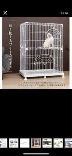 猫　ゲージ　アイリスオーヤマ　白