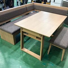 【愛品館八千代店】シギヤマ家具　伸長式リビングダイニングセット　ジャスト【愛八DN】