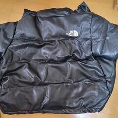 値下げ！本日18時で取消します。新品タグ付　Supreme シュプリーム THE NORTH FACE ノースフェイス レザー ヌプシ ダウンジャケット Leather Nuptse Jacket 17AW ブラック XL