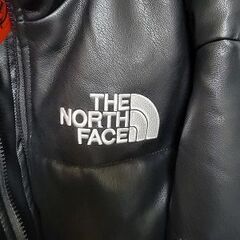 値下げ！本日18時で取消します。新品タグ付　Supreme シュプリーム THE NORTH FACE ノースフェイス レザー ヌプシ ダウンジャケット Leather Nuptse Jacket 17AW ブラック XL