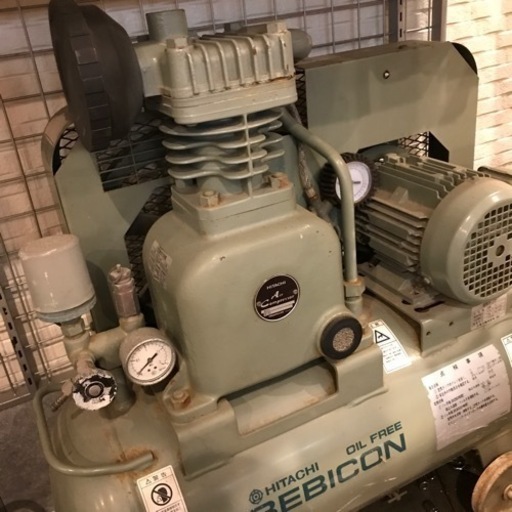 【中古】HITACHI エアコンプレッサー 38L