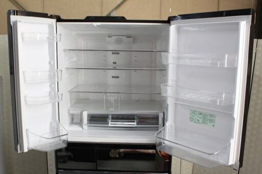 日立 6ドア冷凍冷蔵庫 自動製氷 真空チルド 670L R-X6700F(X)クリスタルミラー 2016年製 HITACHI  中古家電 店頭引取歓迎 R4797)