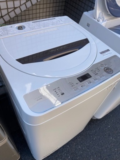 【売約済み】【2021年製】洗濯機　シャープ　SHARP 全自動洗濯機 ES-GE6E-T  洗濯6.0kg  簡易乾燥機能　上開き　ES-GE6E  穴無し　穴なし