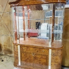 ①622番✨イタリア製 アンティーク調 カップボード 輸入家具 食器棚 ブラウン 飾り棚 ‼️