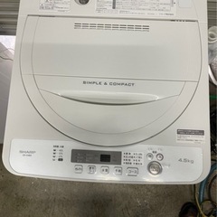 y998 分解清掃済み SHARP 2019年 4.5kg洗濯機 ES-G4E6 シャープ