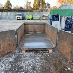 底面補強済】2トン車脱着用4㎥2枚扉ダンプ式コンテナ（