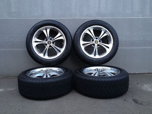ブリザック 235/55R18 DM-V2 メッキ 深リム 18インチ アルミ付 4本 