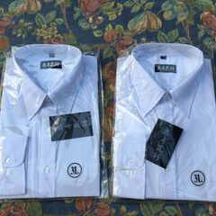 【恵寿昆師】新品未使用品 3L ホワイトシャツ 長袖 2枚あり  