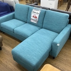 LK-64【ご来店頂ける方限定】ニトリ カウチソファ ターコイズブルー