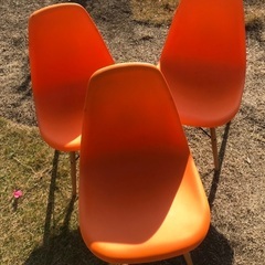 【ネット決済】オレンジ色　椅子3脚