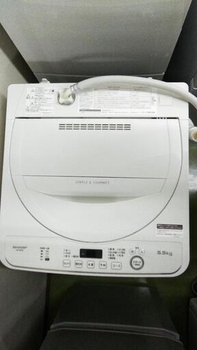 美品 シャープ 5.5kg全自動洗濯機 ES-GE5D-W 2020年製 シワ抑え 風乾燥 槽洗浄